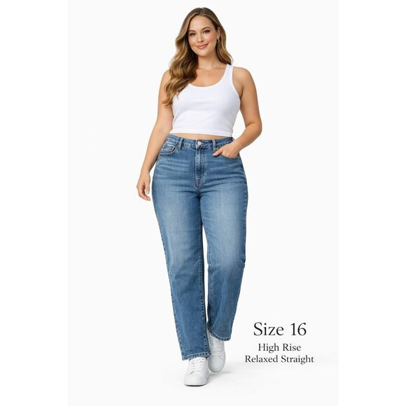 Nanette Nanette Lepore Denim - Nanette Lepore Jolie Super High Rise Relaxed Straight Jeans 16 NWT